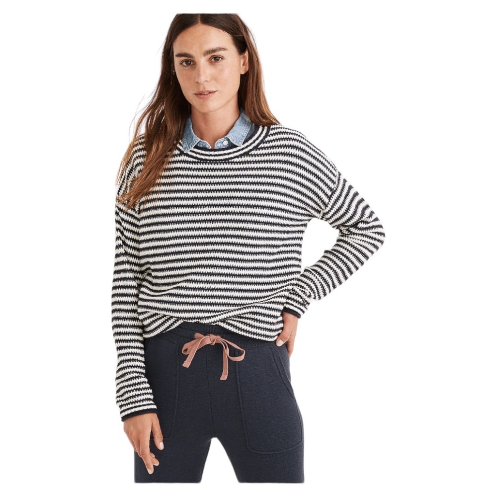 Madewell Navy Striped Sweater XS EUC